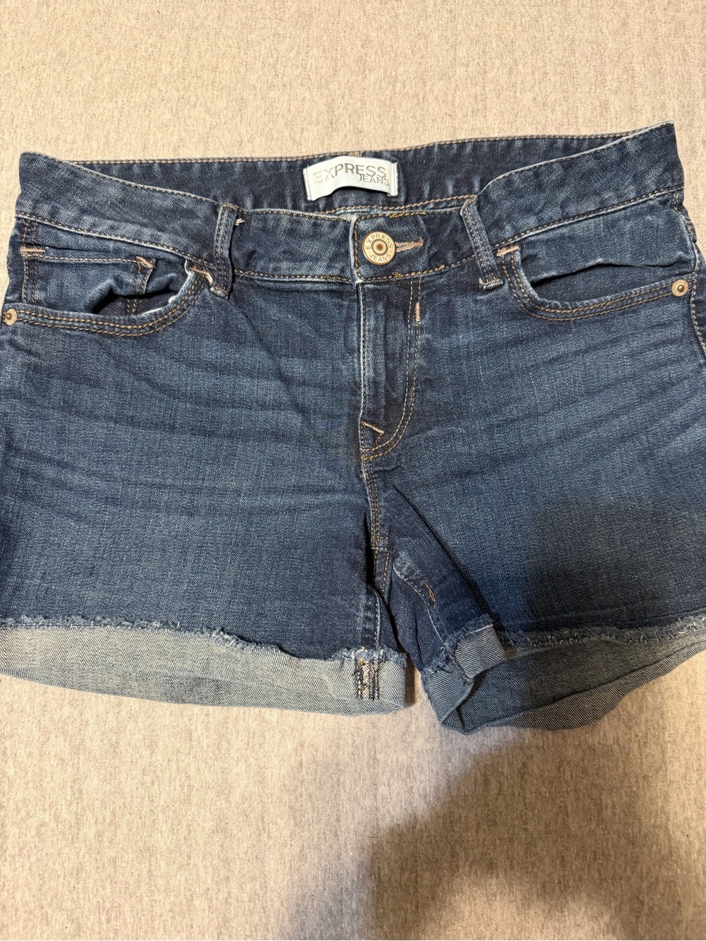 Express Classic Dark Blue Denim Jean Shorts - Womens